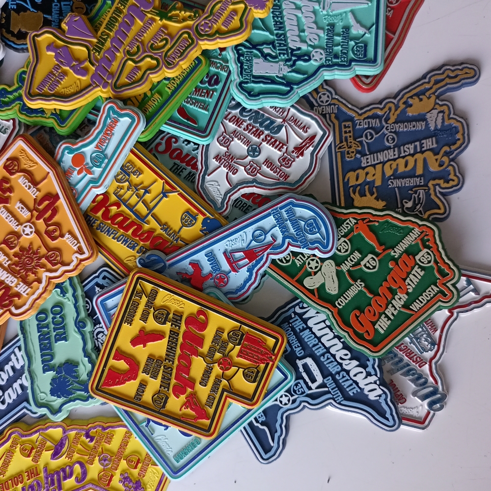 5 for 10$ Vintage Rubber State Territory Magnet Set Classic Collectible Souvenir